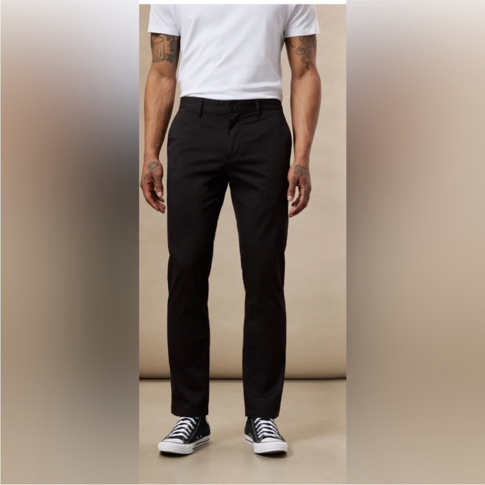 Frank And Oak Brunswick Slim Chino Pants Black 32x32 NWT Sustainable - Picture 4 of 8